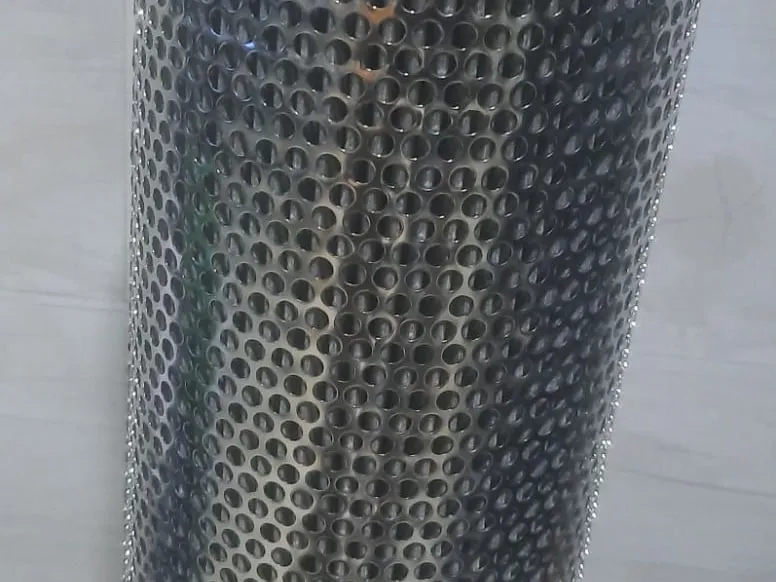 Cylindrical perforated stainless-steel filter element
